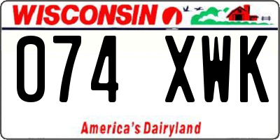WI license plate 074XWK