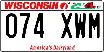 WI license plate 074XWM