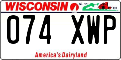 WI license plate 074XWP