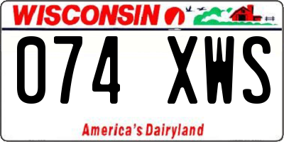 WI license plate 074XWS