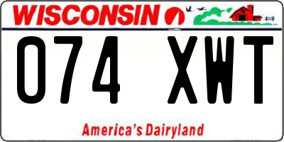 WI license plate 074XWT