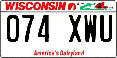 WI license plate 074XWU