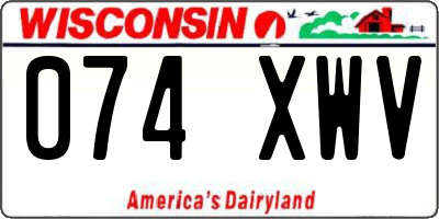 WI license plate 074XWV