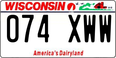 WI license plate 074XWW