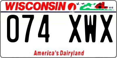 WI license plate 074XWX