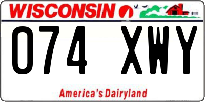 WI license plate 074XWY