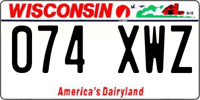 WI license plate 074XWZ