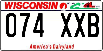 WI license plate 074XXB