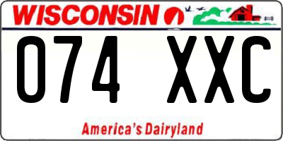 WI license plate 074XXC