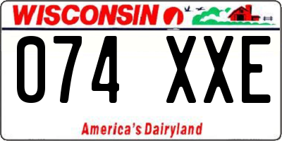 WI license plate 074XXE