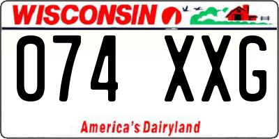 WI license plate 074XXG