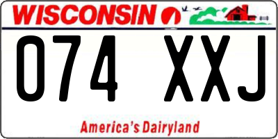 WI license plate 074XXJ