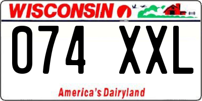 WI license plate 074XXL