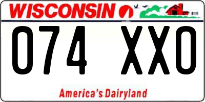 WI license plate 074XXO