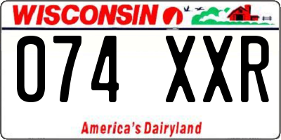 WI license plate 074XXR