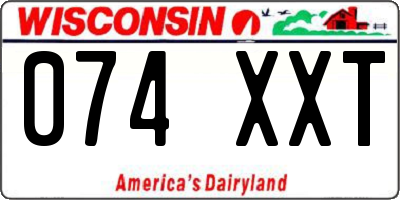 WI license plate 074XXT
