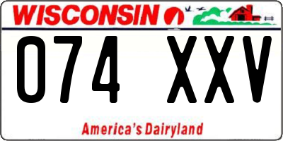 WI license plate 074XXV