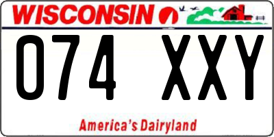 WI license plate 074XXY