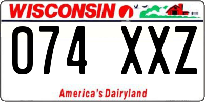 WI license plate 074XXZ