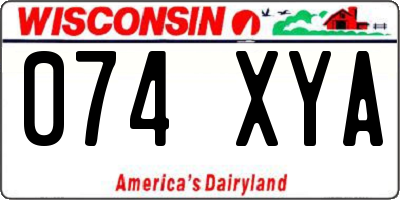 WI license plate 074XYA