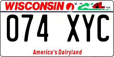 WI license plate 074XYC