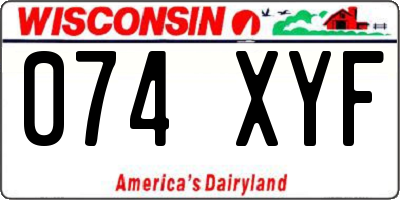 WI license plate 074XYF