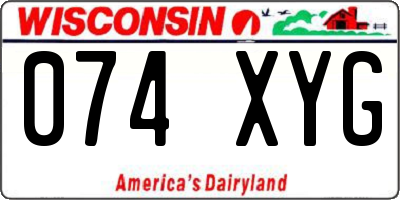 WI license plate 074XYG
