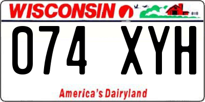 WI license plate 074XYH