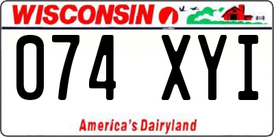WI license plate 074XYI