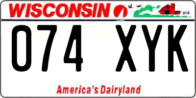 WI license plate 074XYK