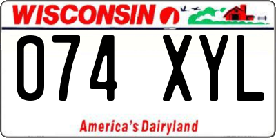 WI license plate 074XYL