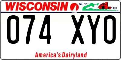 WI license plate 074XYO