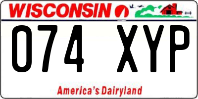 WI license plate 074XYP