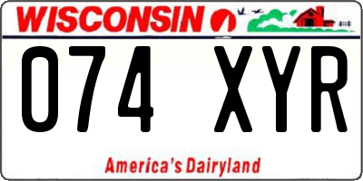 WI license plate 074XYR