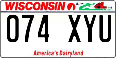 WI license plate 074XYU