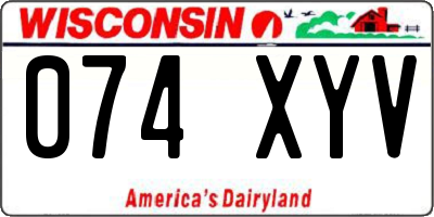 WI license plate 074XYV