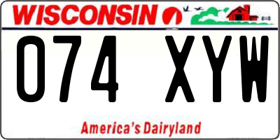 WI license plate 074XYW