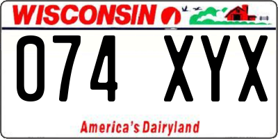 WI license plate 074XYX