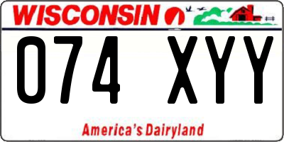 WI license plate 074XYY