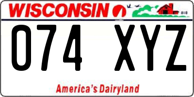 WI license plate 074XYZ
