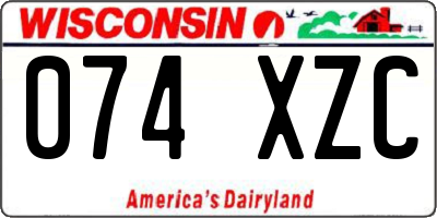 WI license plate 074XZC