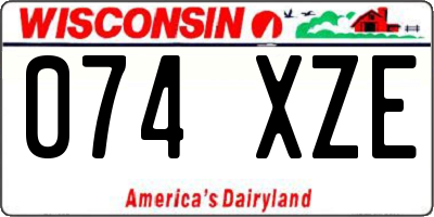 WI license plate 074XZE