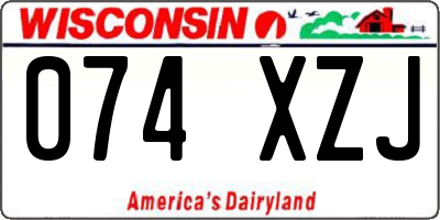 WI license plate 074XZJ