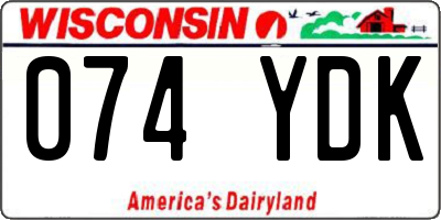 WI license plate 074YDK
