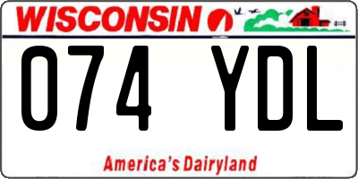 WI license plate 074YDL