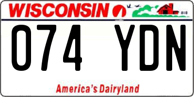 WI license plate 074YDN