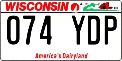 WI license plate 074YDP