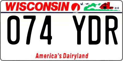 WI license plate 074YDR