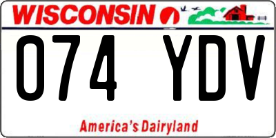 WI license plate 074YDV