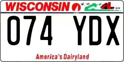 WI license plate 074YDX